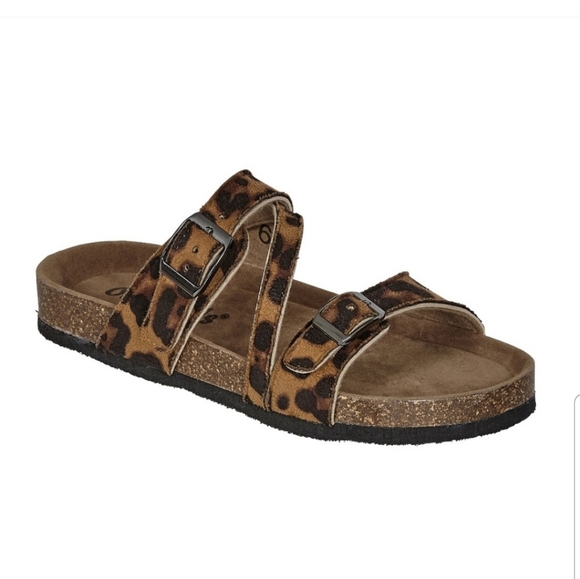 Stylish Leopard print footbed slide sandals - Picture 6 of 8